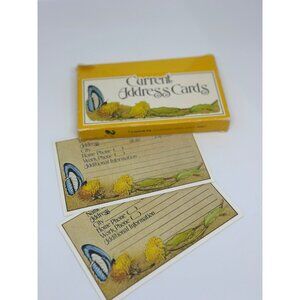 Vintage Current Address Cards With Butterfly & Dandelion Design - Set Of 60 NOS